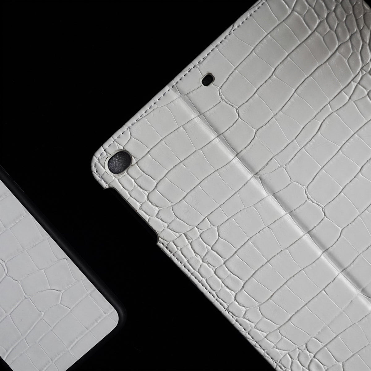 Crocodile Style & Athena White with Pencil Holder iPad Case
