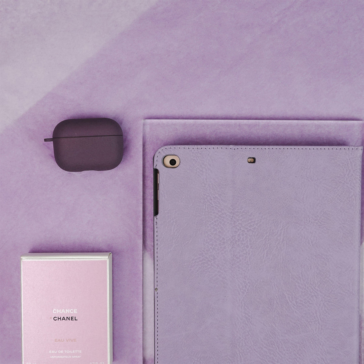 Leather Series & Mauve Purple with Pencil Holder iPad Case