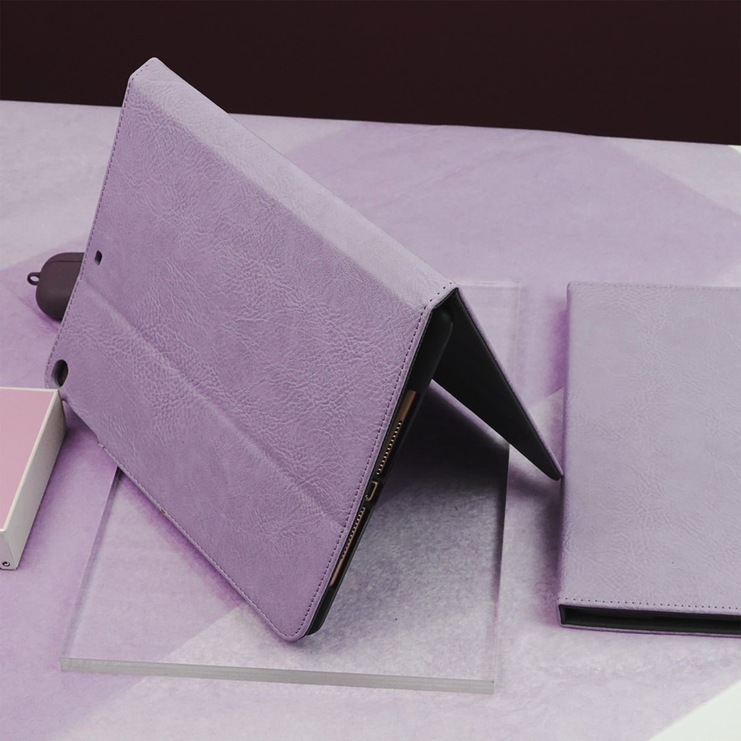Leather Series & Mauve Purple with Pencil Holder iPad Case