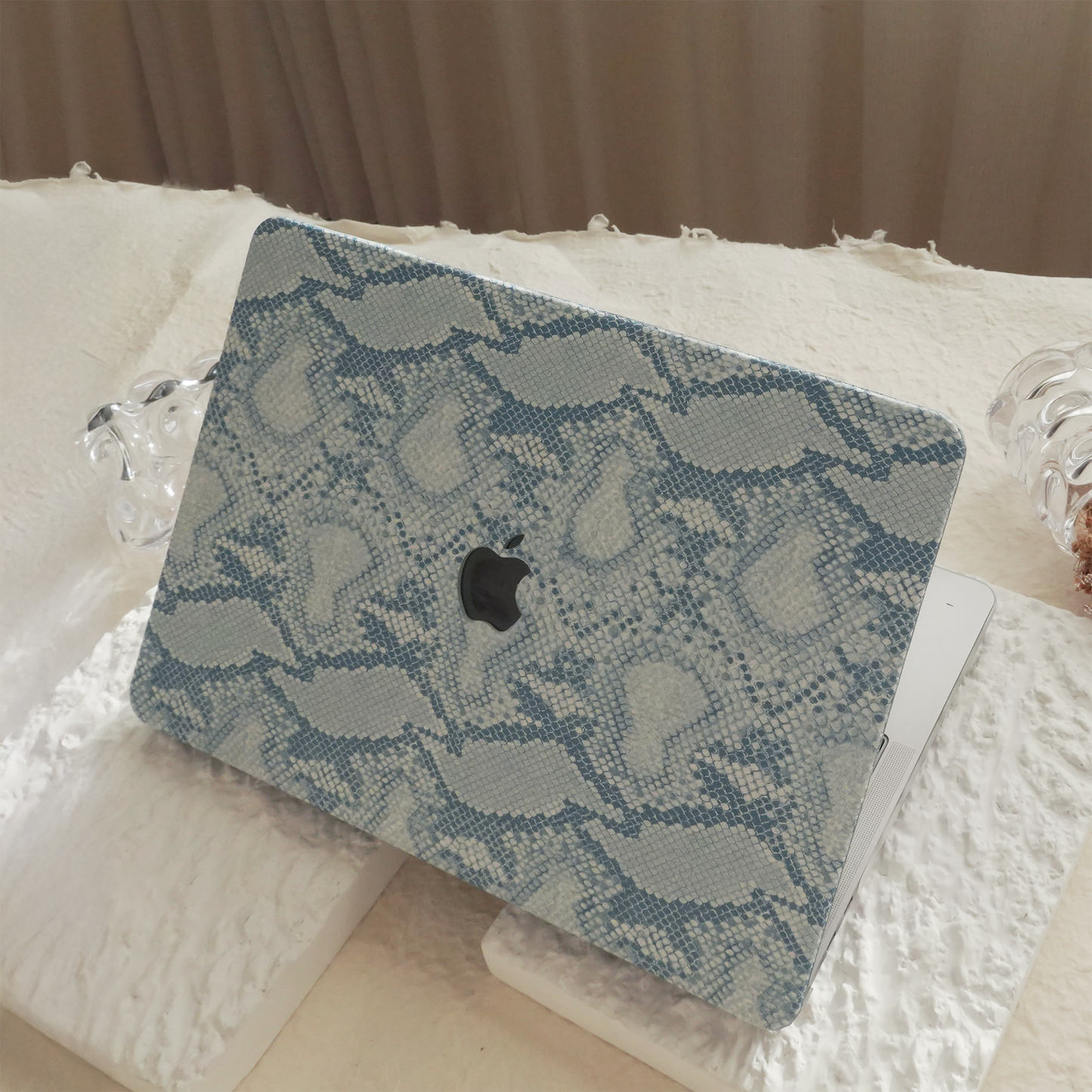 Leather Series ♾ Blue Snake Pattern Leather MacBook Case