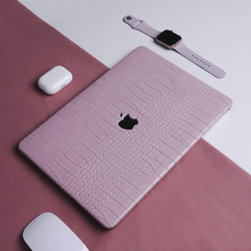 Purple Crocodile Leather Macbook Case