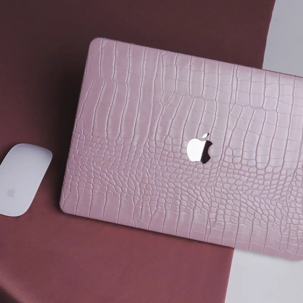 Purple Crocodile Leather Macbook Case