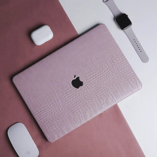Purple Crocodile Leather Macbook Case
