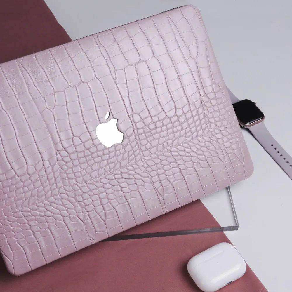 Purple Crocodile Leather Macbook Case