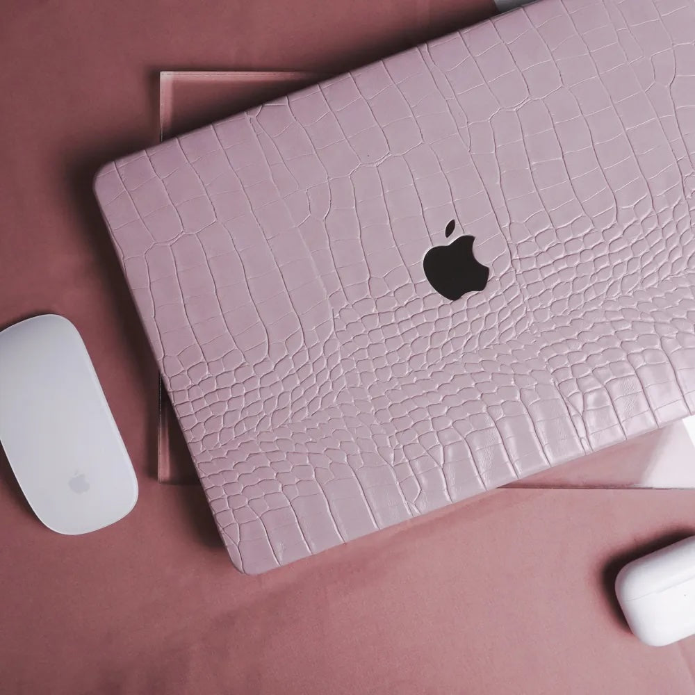 Purple Crocodile Leather Macbook Case