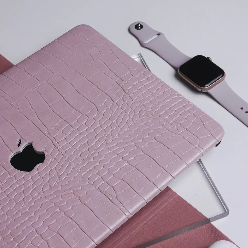 Purple Crocodile Leather Macbook Case