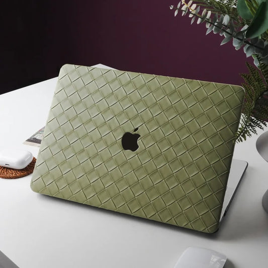 Green Weave Texture Leather Macbook Case