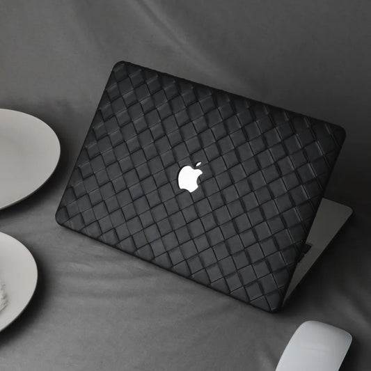 Black Weave Texture Leather Macbook Case