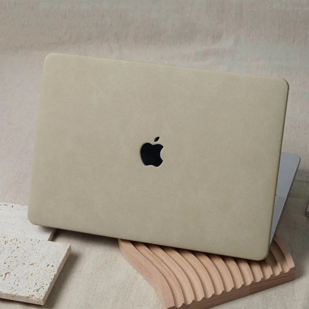 Wheat Suede Leather Macbook Case