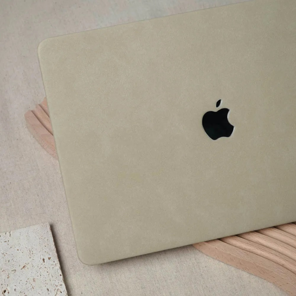 Wheat Suede Leather Macbook Case
