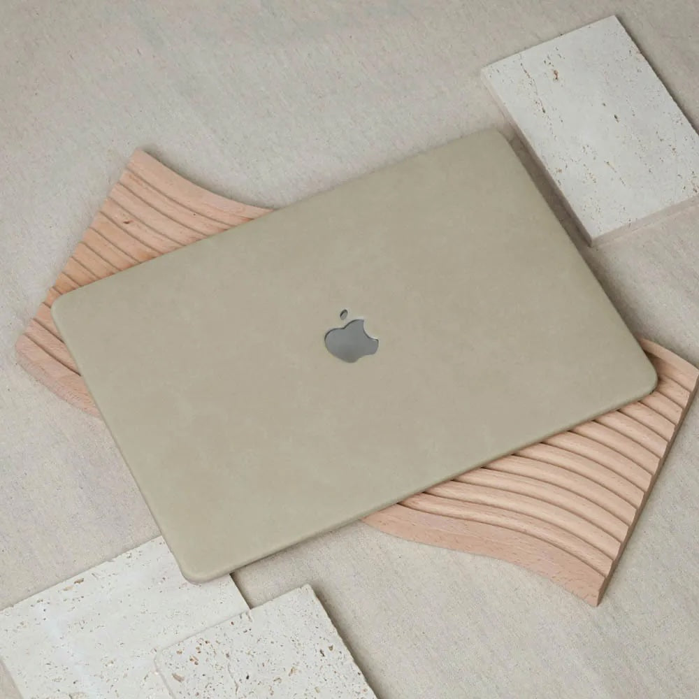 Wheat Suede Leather Macbook Case