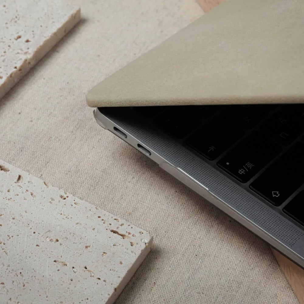 Wheat Suede Leather Macbook Case