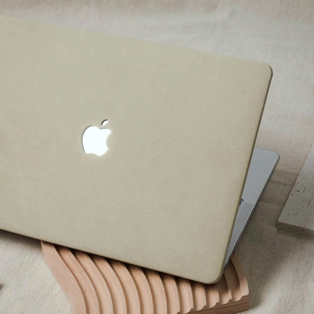 Wheat Suede Leather Macbook Case
