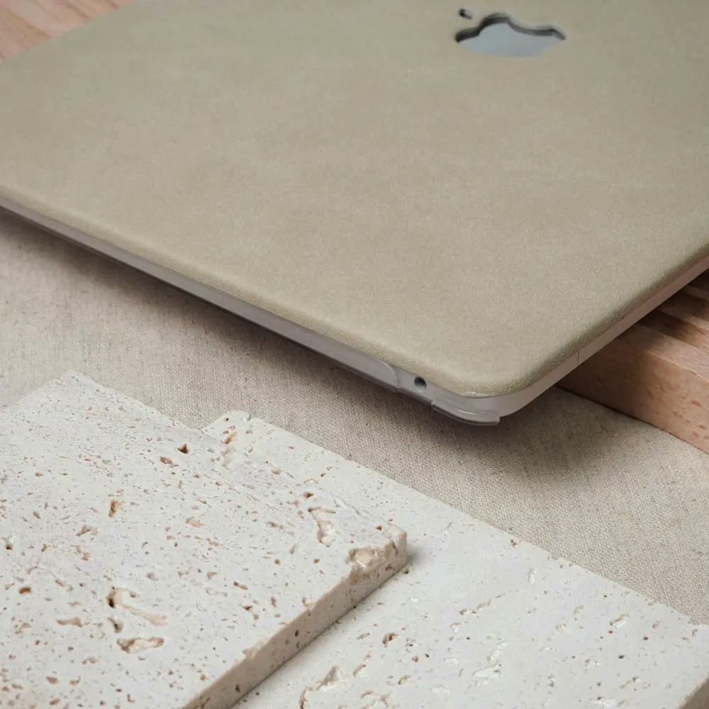 Wheat Suede Leather Macbook Case