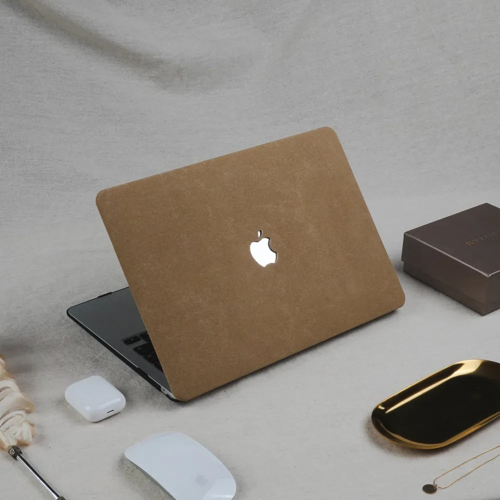 Walnut Suede Leather Macbook Case