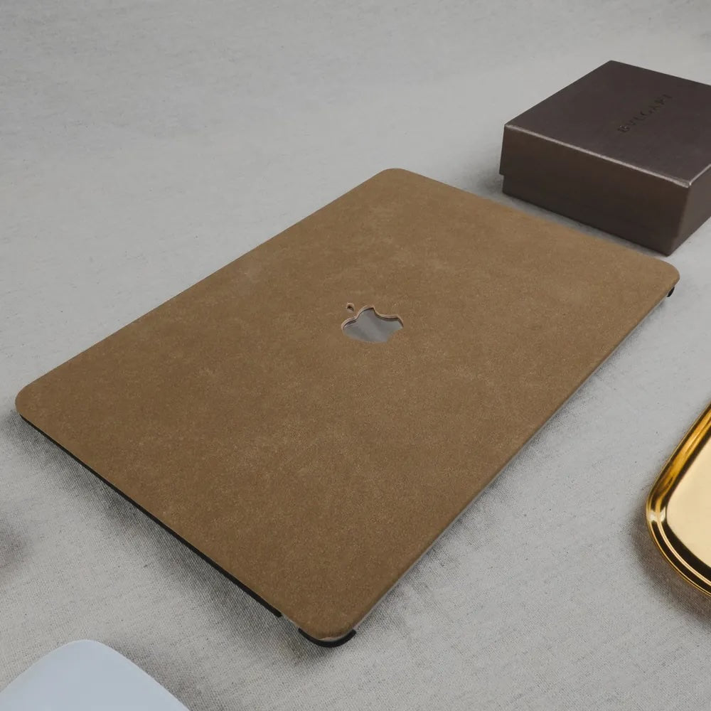 Walnut Suede Leather Macbook Case