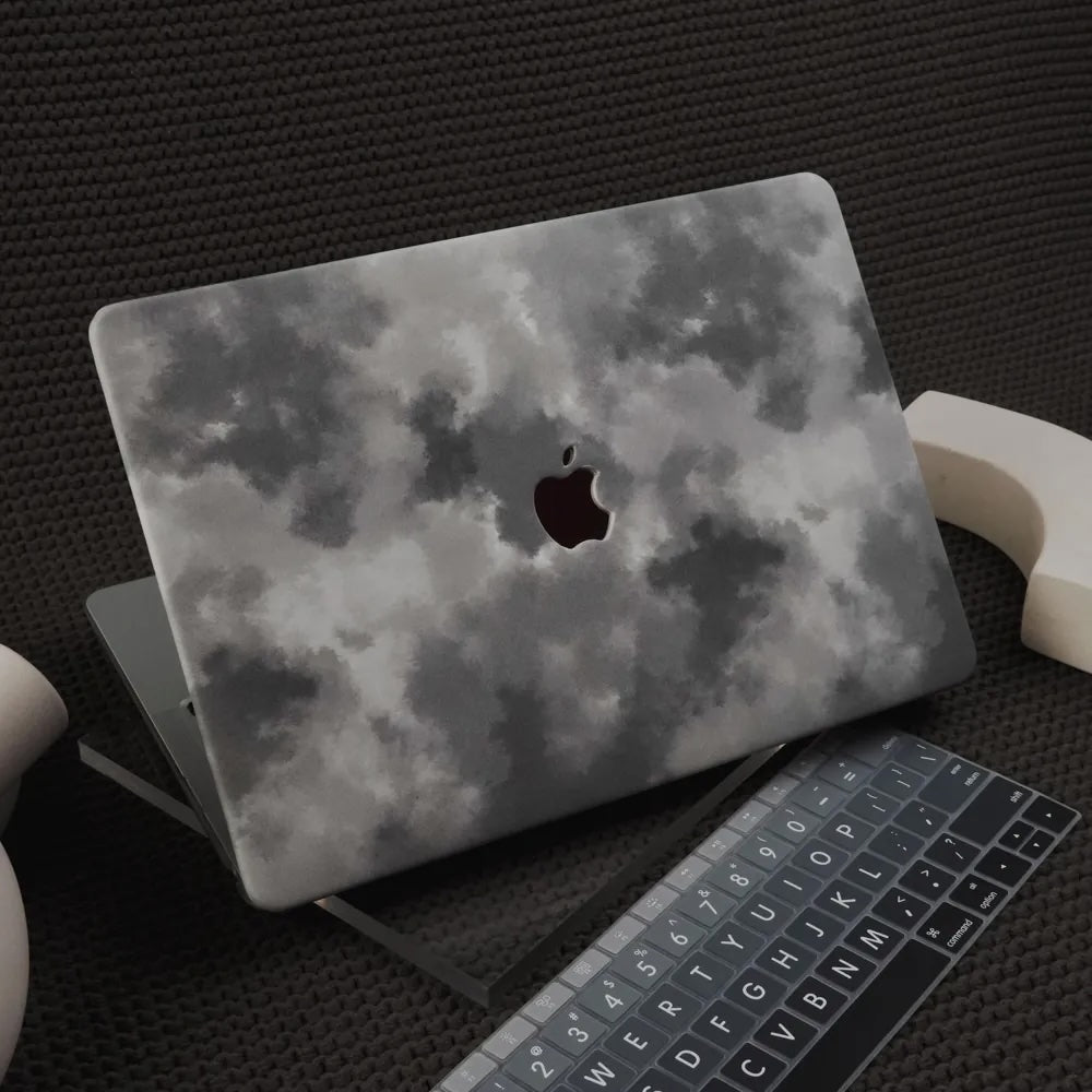 Gray Smudge Leather Macbook Case