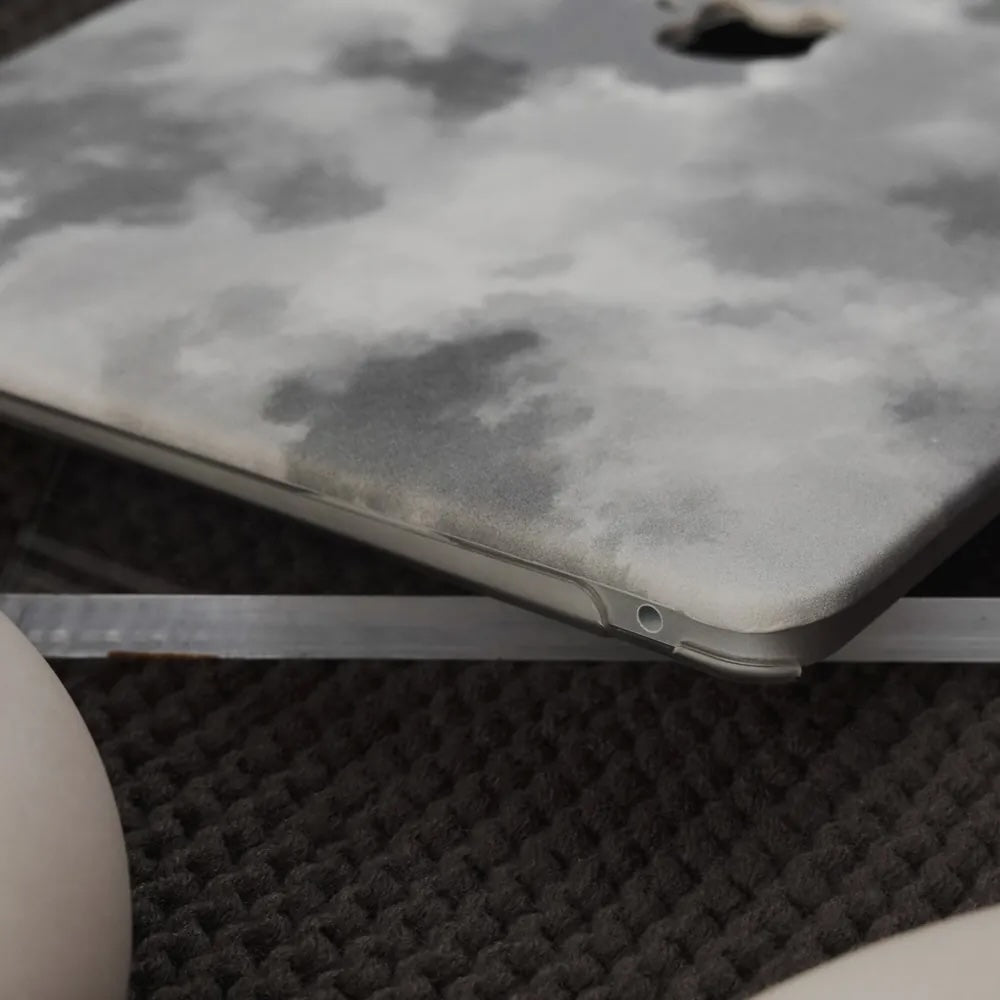 Gray Smudge Leather Macbook Case