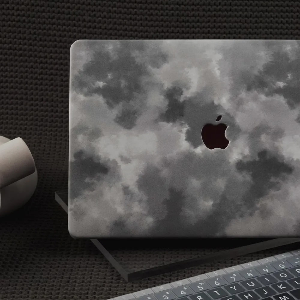 Gray Smudge Leather Macbook Case