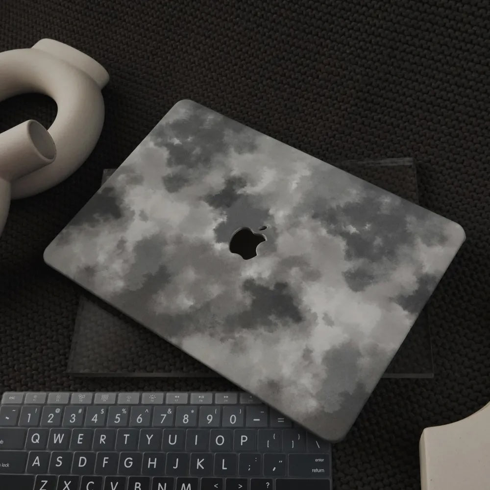Gray Smudge Leather Macbook Case