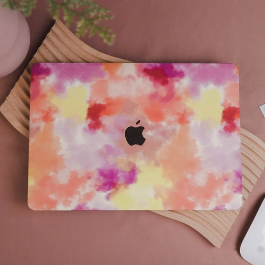 Pink Smudge Leather Macbook Case