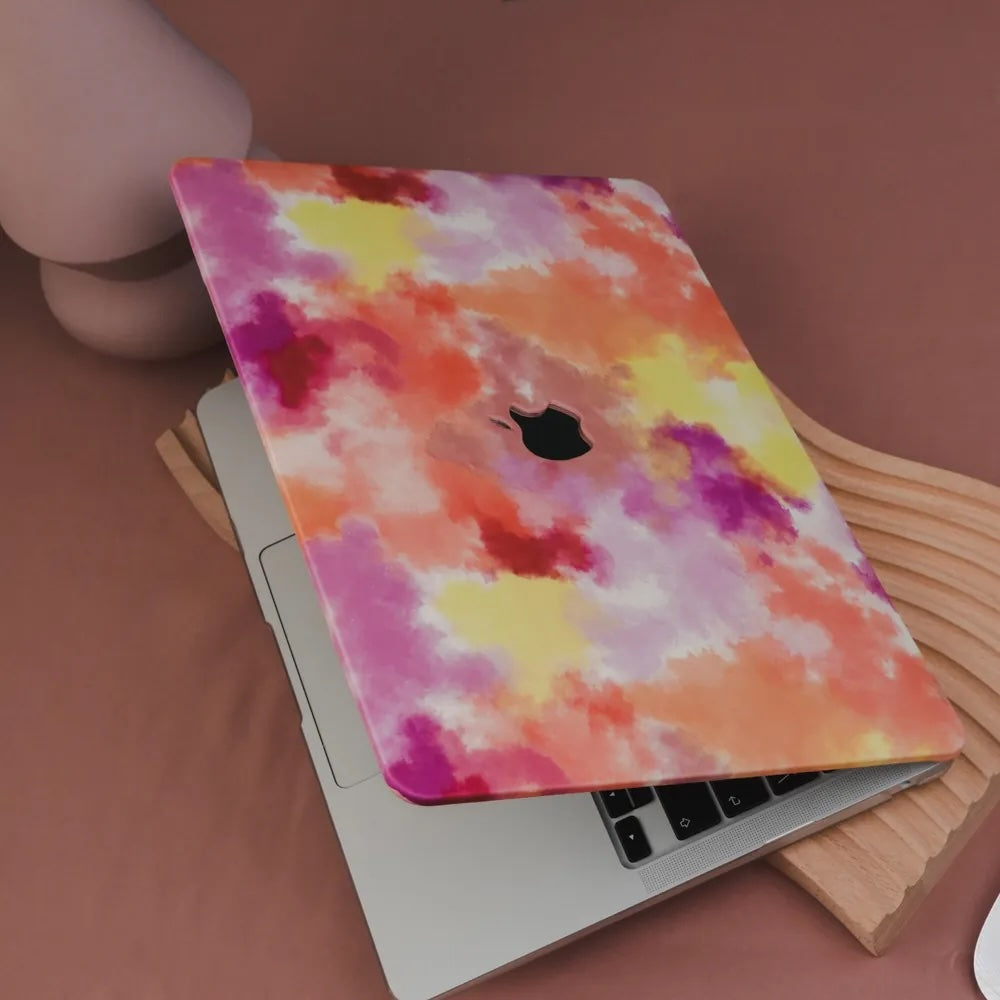 Pink Smudge Leather Macbook Case