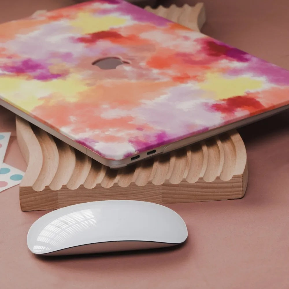 Pink Smudge Leather Macbook Case