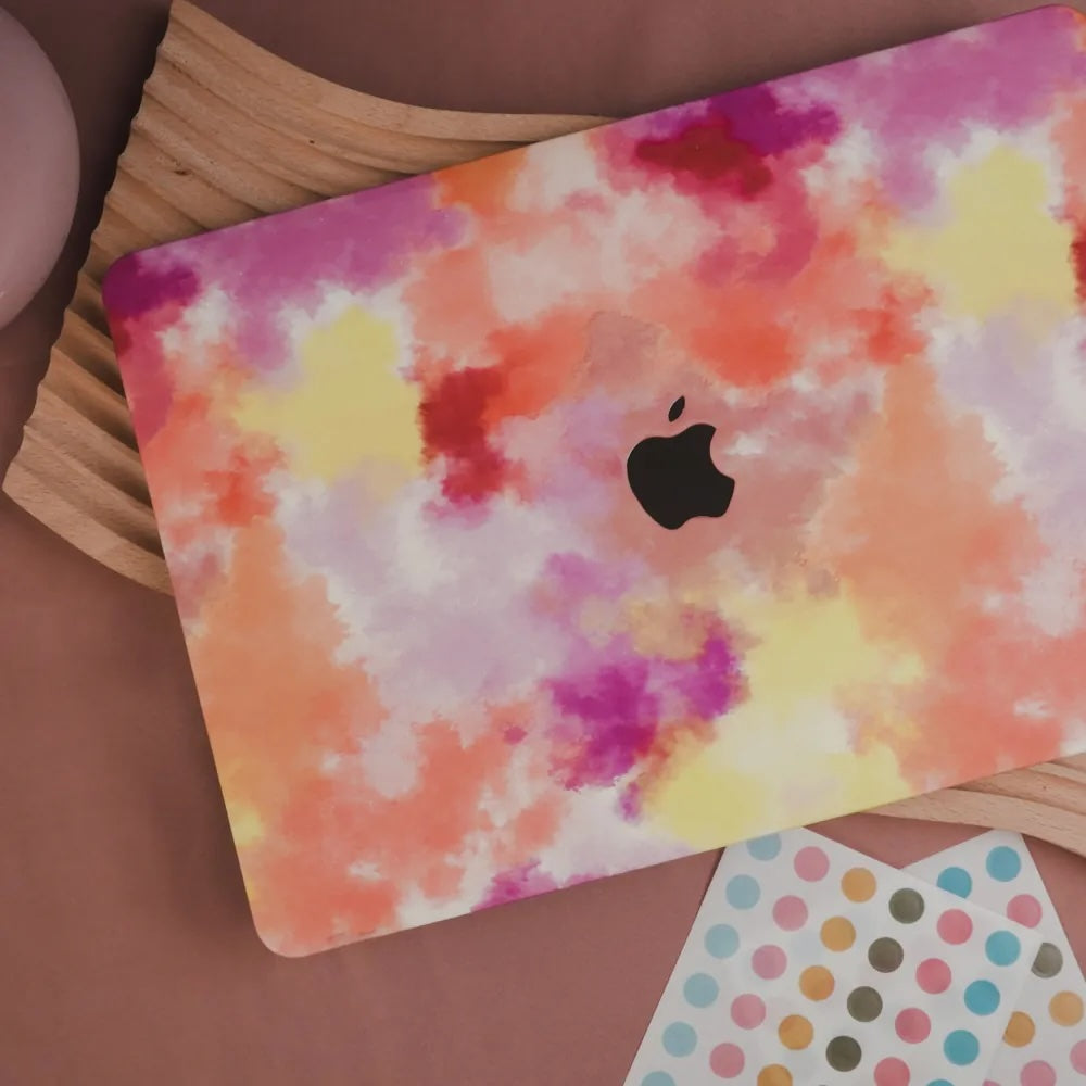 Pink Smudge Leather Macbook Case