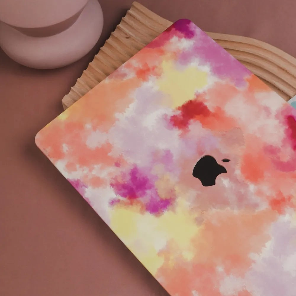 Pink Smudge Leather Macbook Case