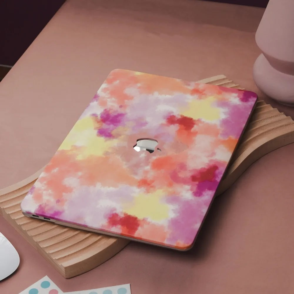 Pink Smudge Leather Macbook Case