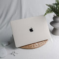 Check Leather White Macbook Case