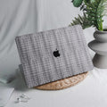 Check Leather Gray Macbook Case
