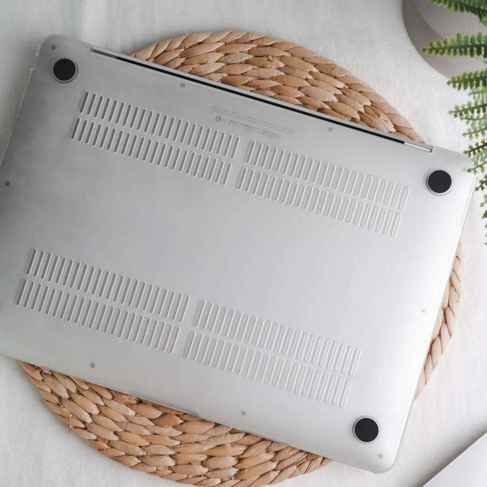 Check Leather Gray Macbook Case