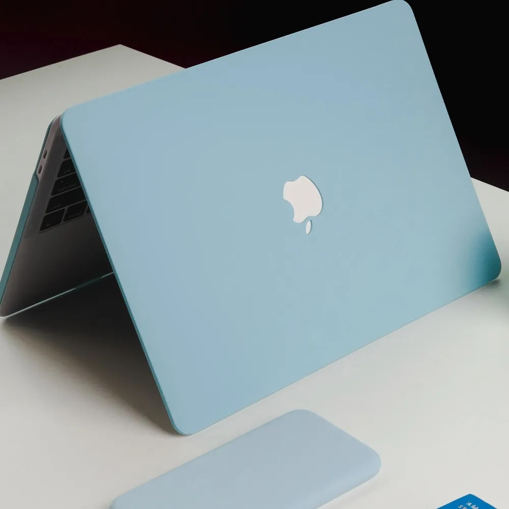 Cream Baby blue Macbook Case