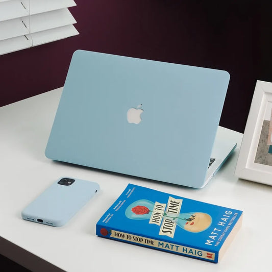 Cream Baby blue Macbook Case