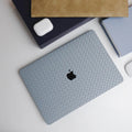 Thin Sky Blue Weave Texture Leather Macbook Case