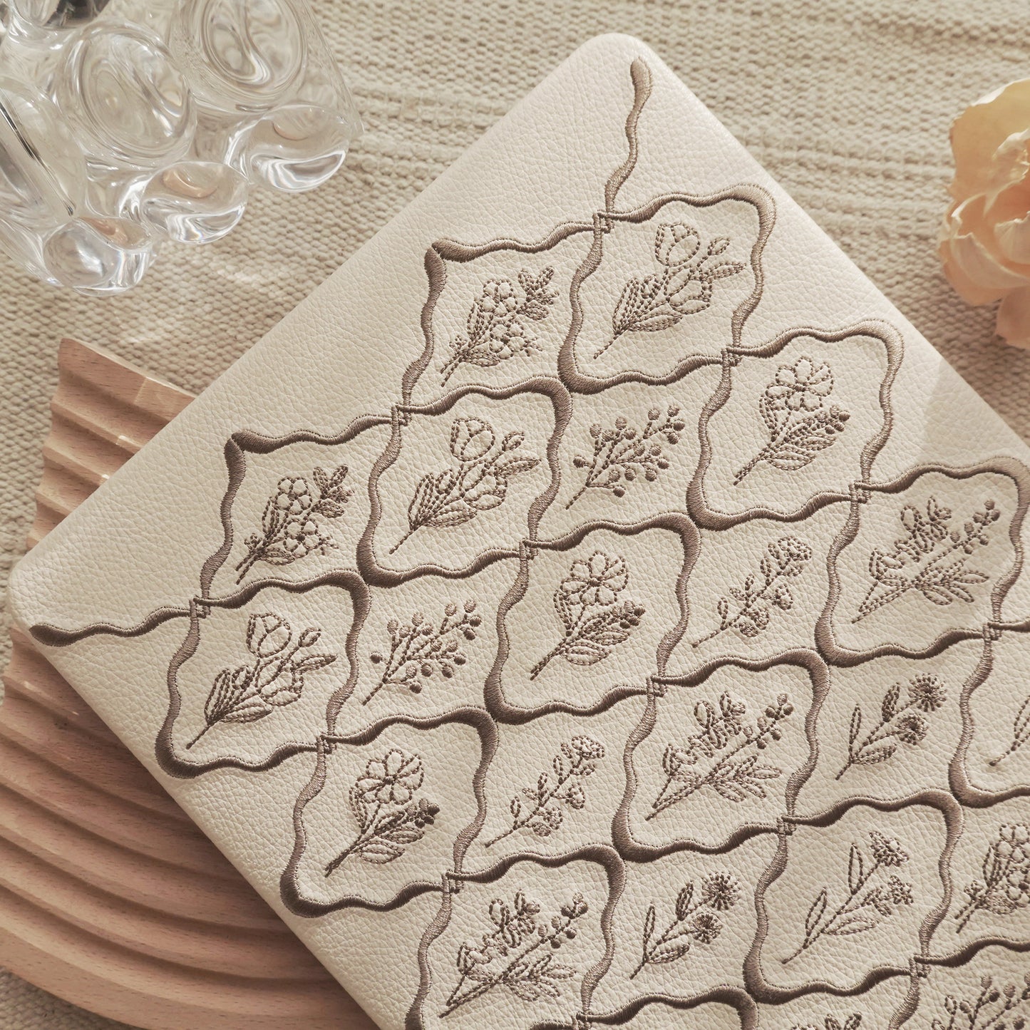 Embossed Flora Dark Brown MacBook Case