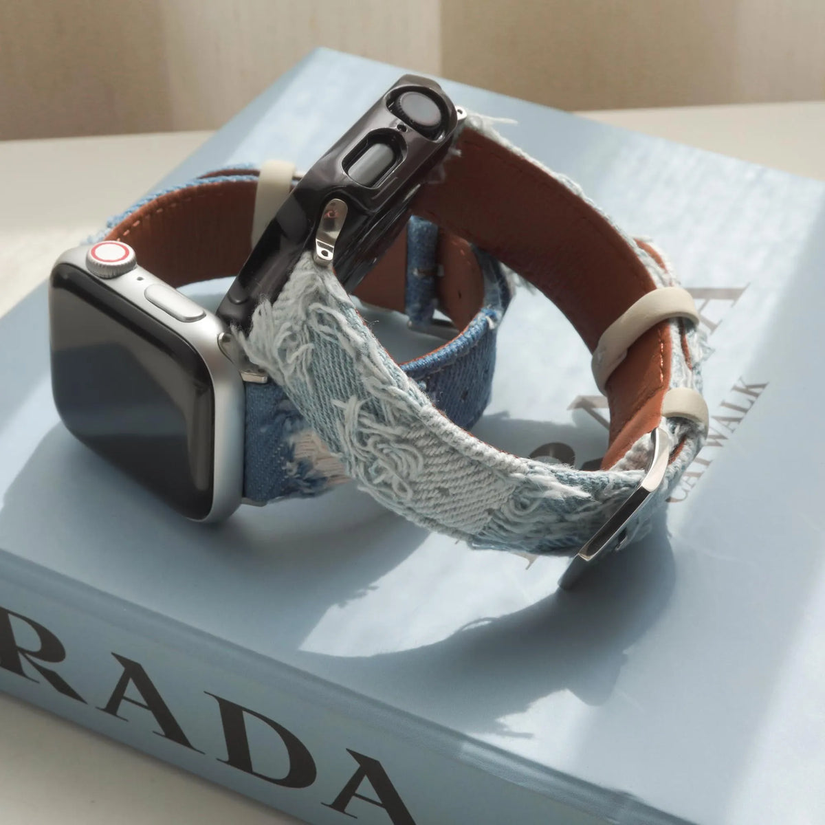 Distressed Denim Material Apple Watch Band