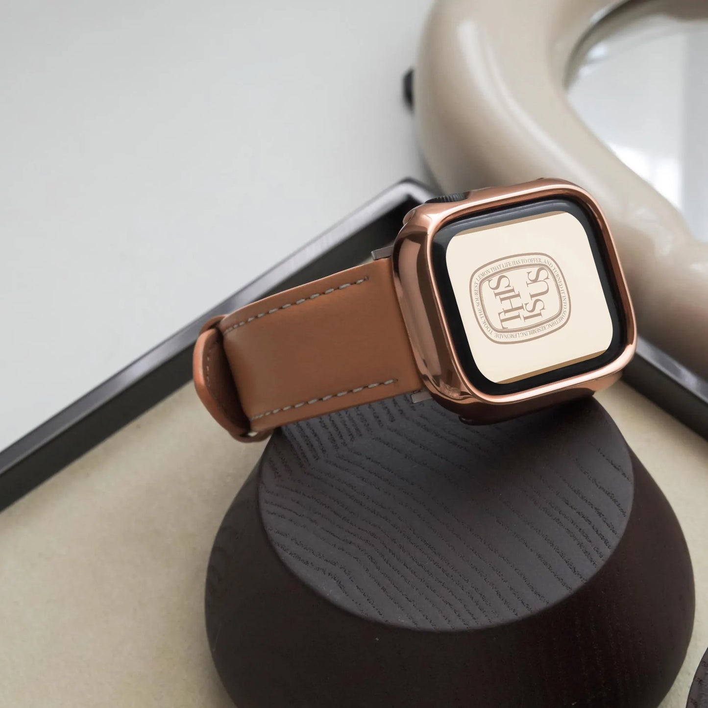 Lychee Grain Texture Leather Buckle Apple Watch Band