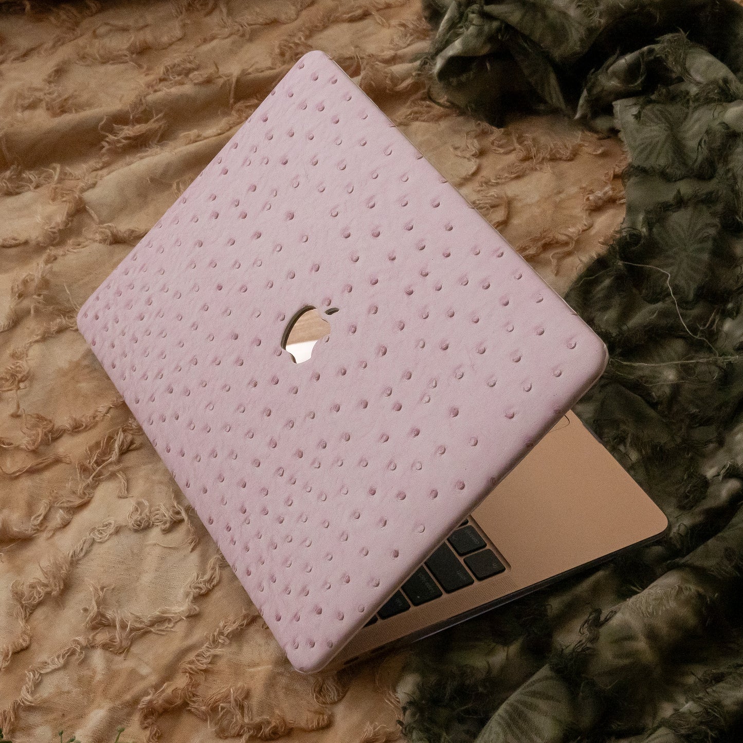 Leather Series Pink Camel Texture Mac Case