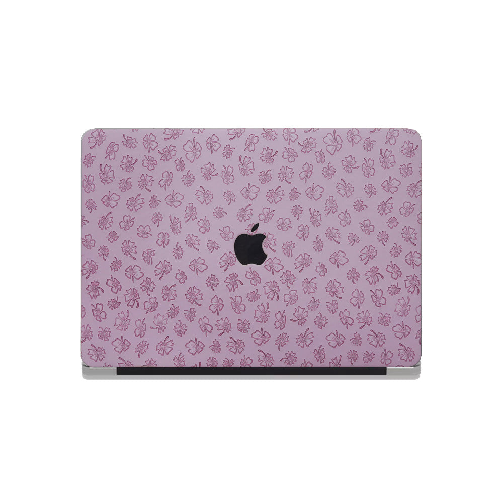 Clover Embossing Lilac Leather Macbook Case