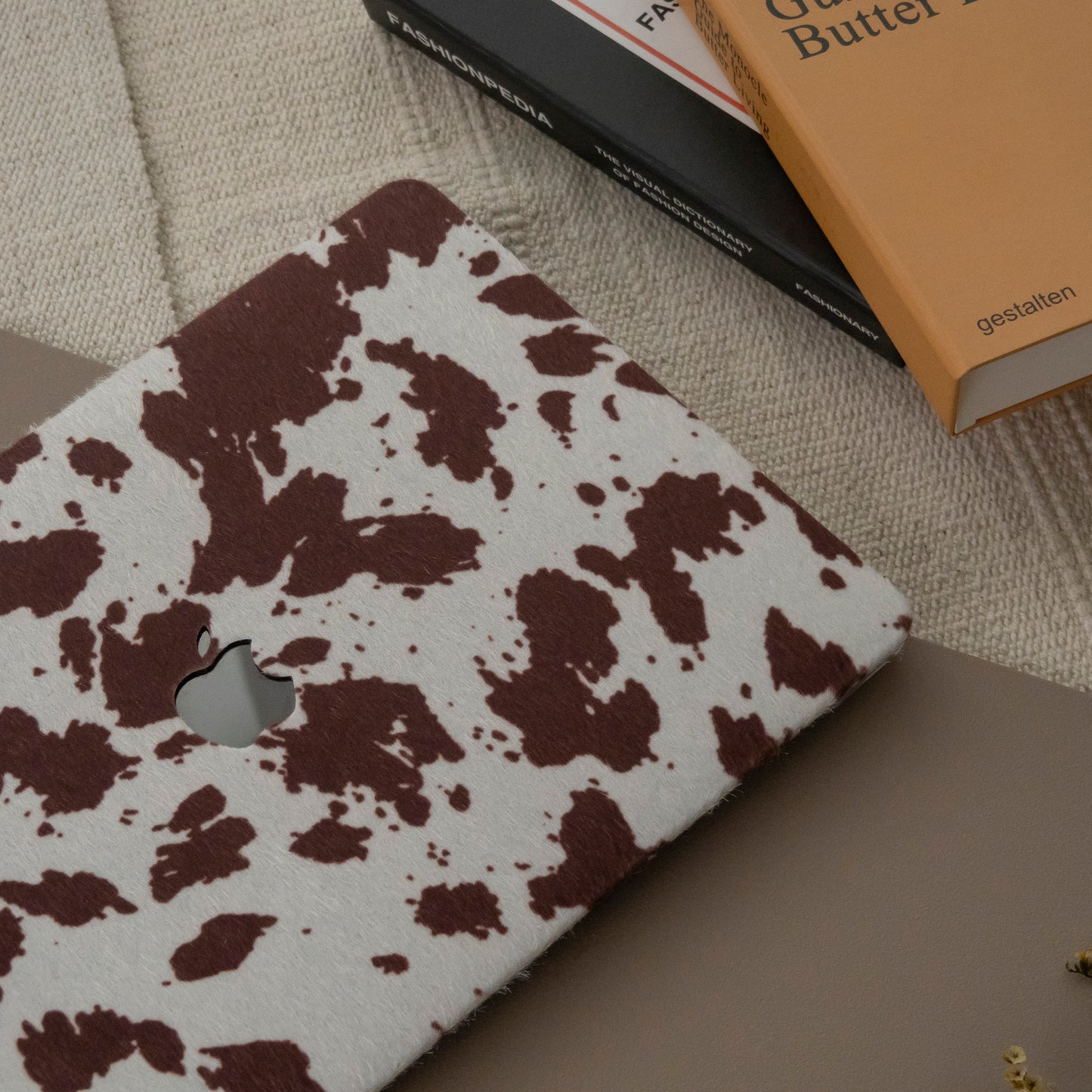 Leather Series ♾ Coffee Cow Pattern Mac Case