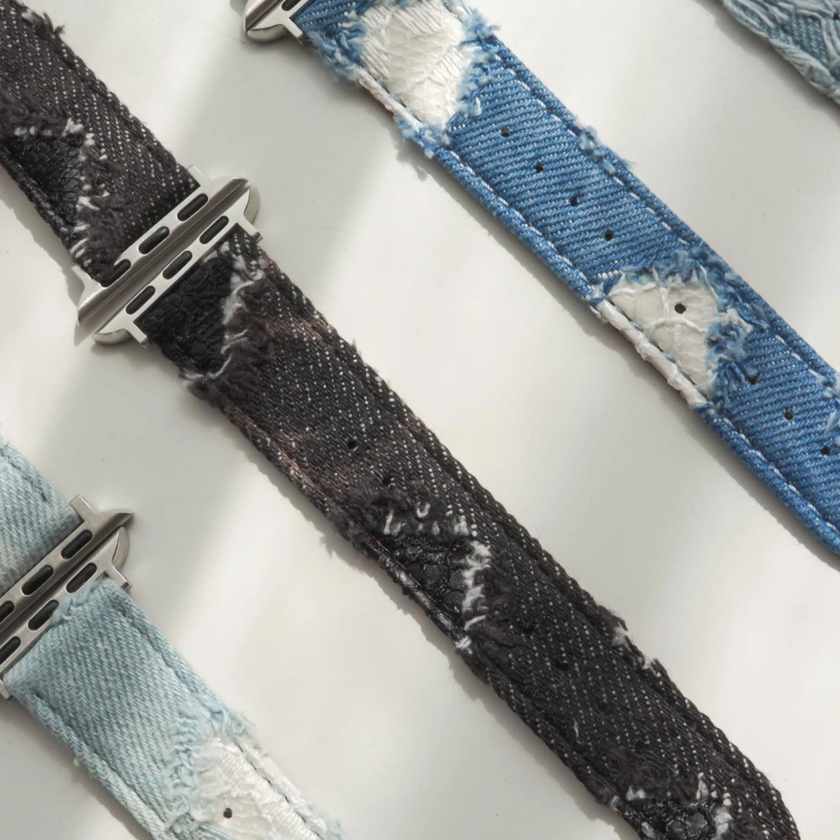Distressed Denim Material Apple Watch Band