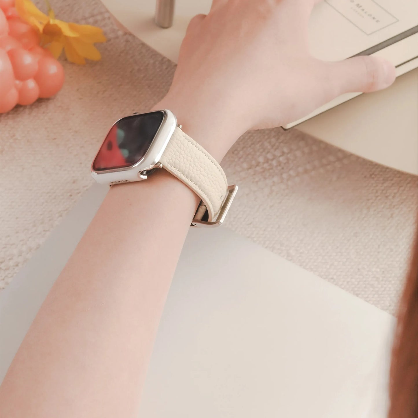 Lychee Grain Texture Leather Buckle Apple Watch Band