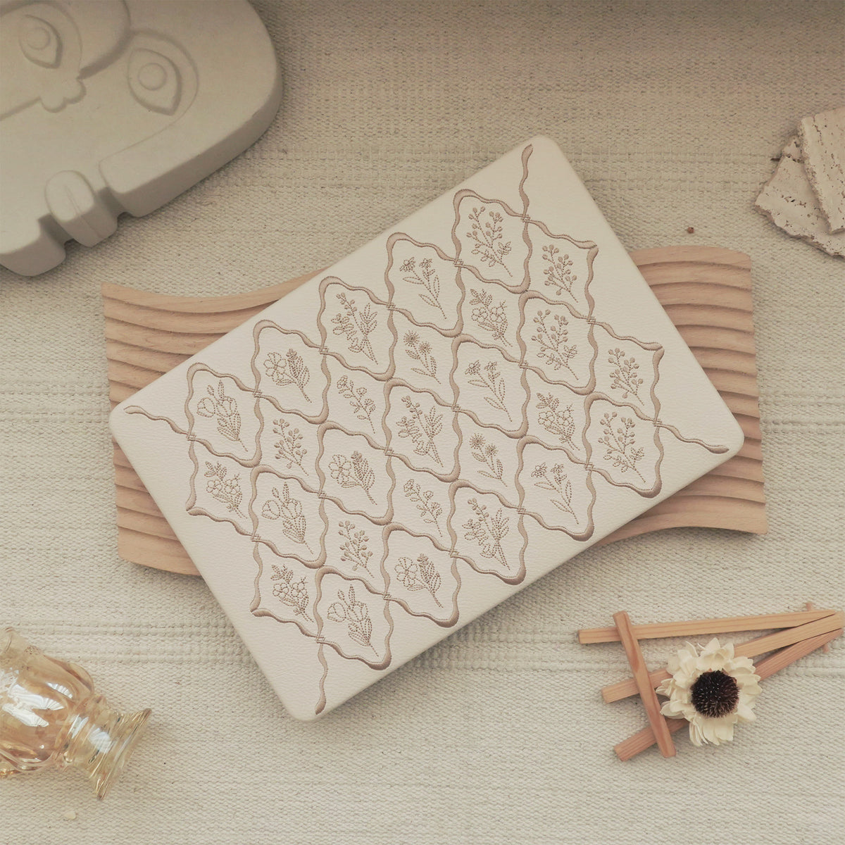 Embossed Flora Light Brown MacBook Case