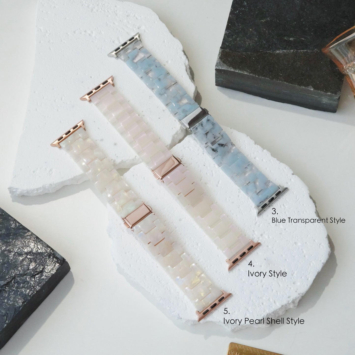 Transparent Jade Resin Apple Watch strap