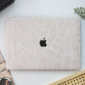 Antique White Rock Texture Leather Macbook Case