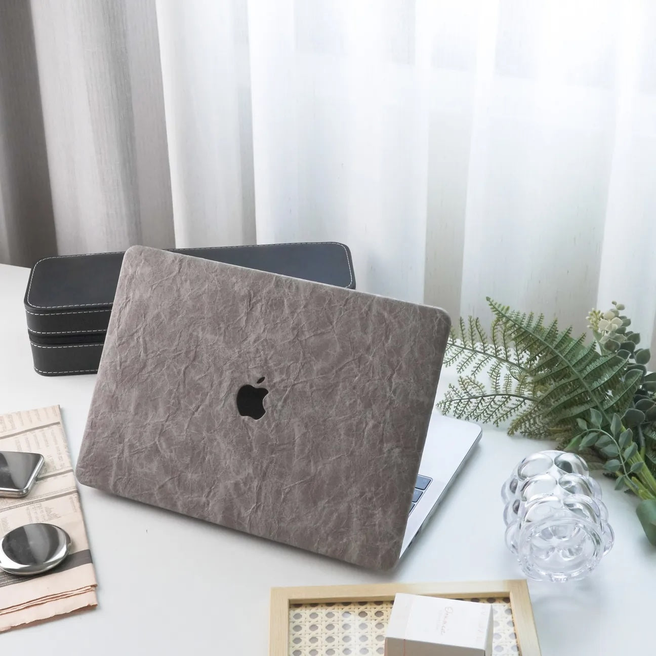 Iron Rock Texture Leather Macbook Case
