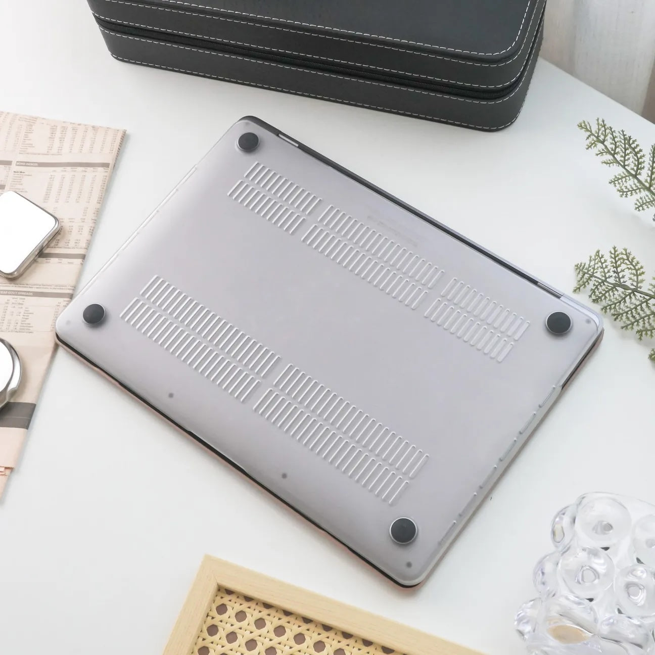 Iron Rock Texture Leather Macbook Case
