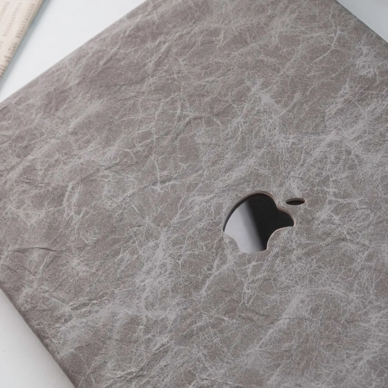 Iron Rock Texture Leather Macbook Case